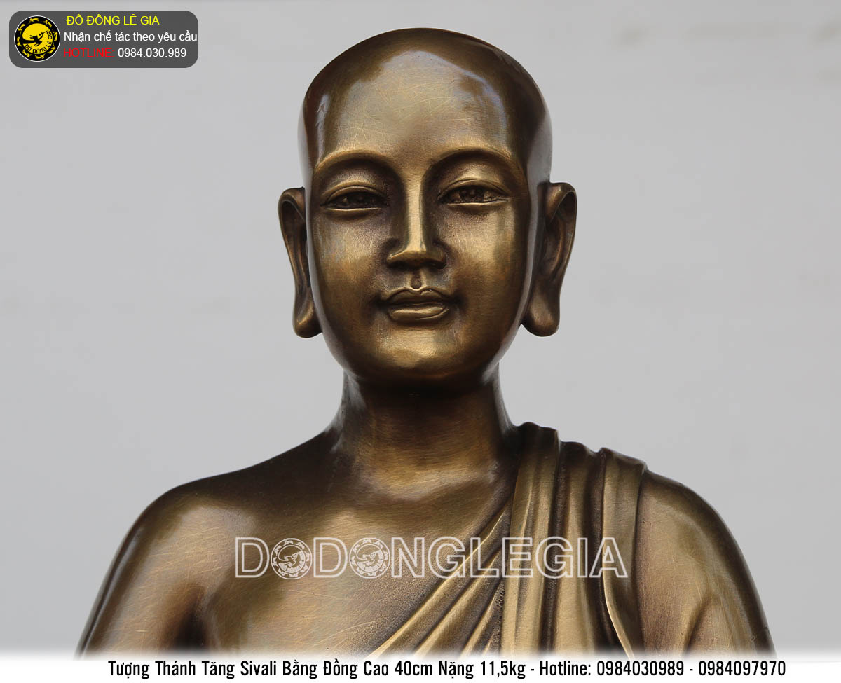 Tượng thánh tăng Sivali bằng đồng cao 40cm