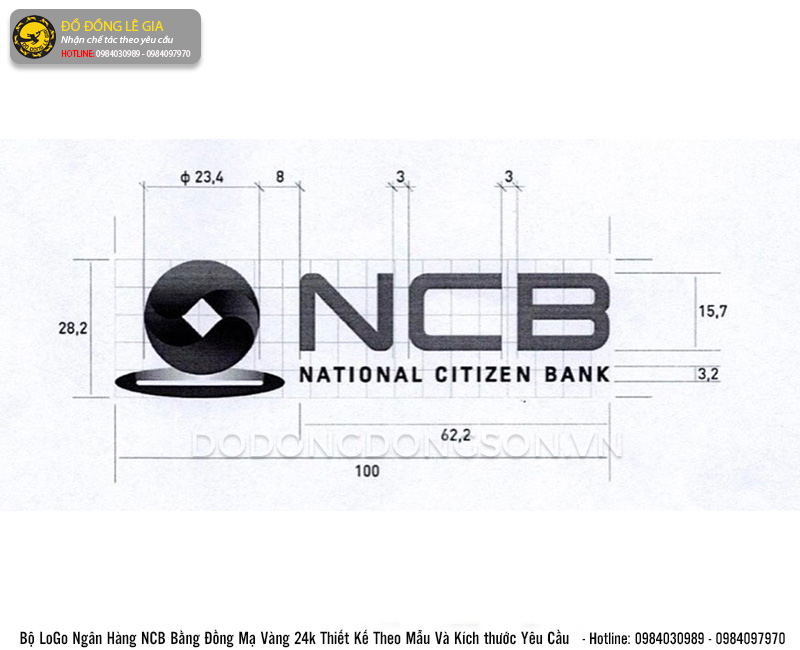 Bộ chữ Logo bằng đồng mạ vàng 24k cho phòng lãnh đạo Ngân hàng NCB | Đồ ...