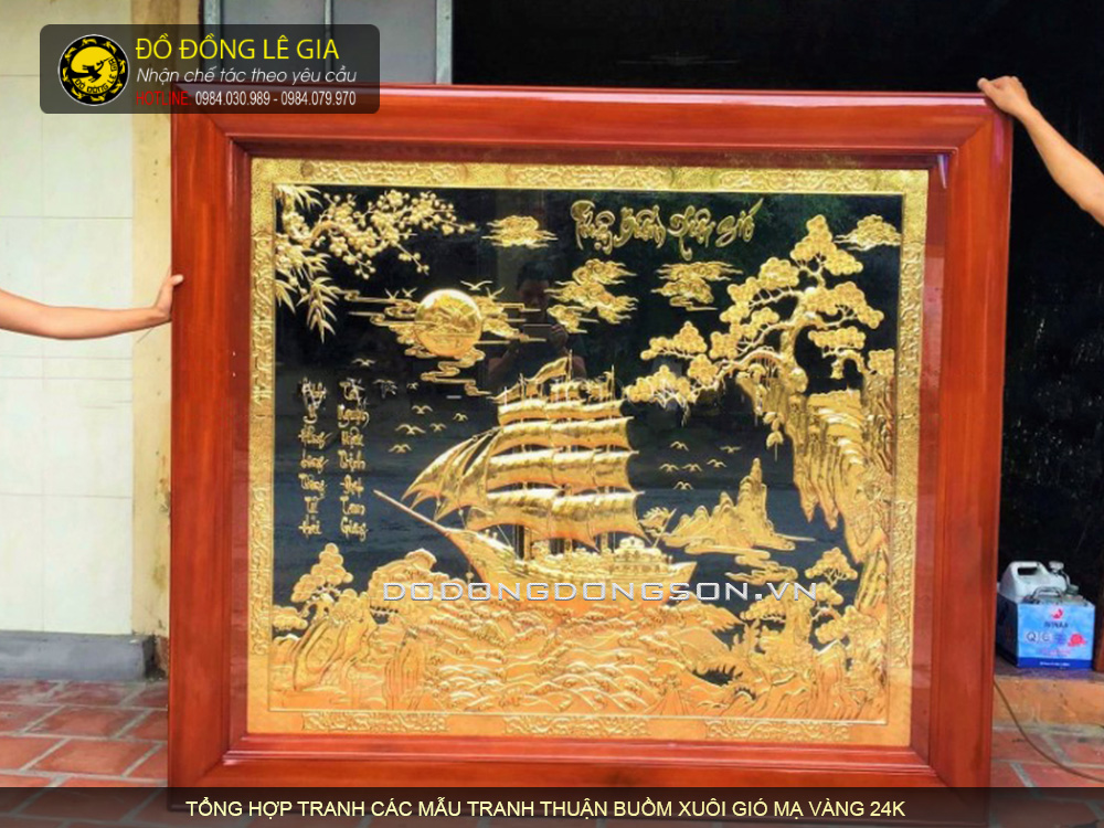 Tổng hợp các bức tranh Thuận buồm xuôi gió mạ vàng 24k đẹp nhất hiện nay