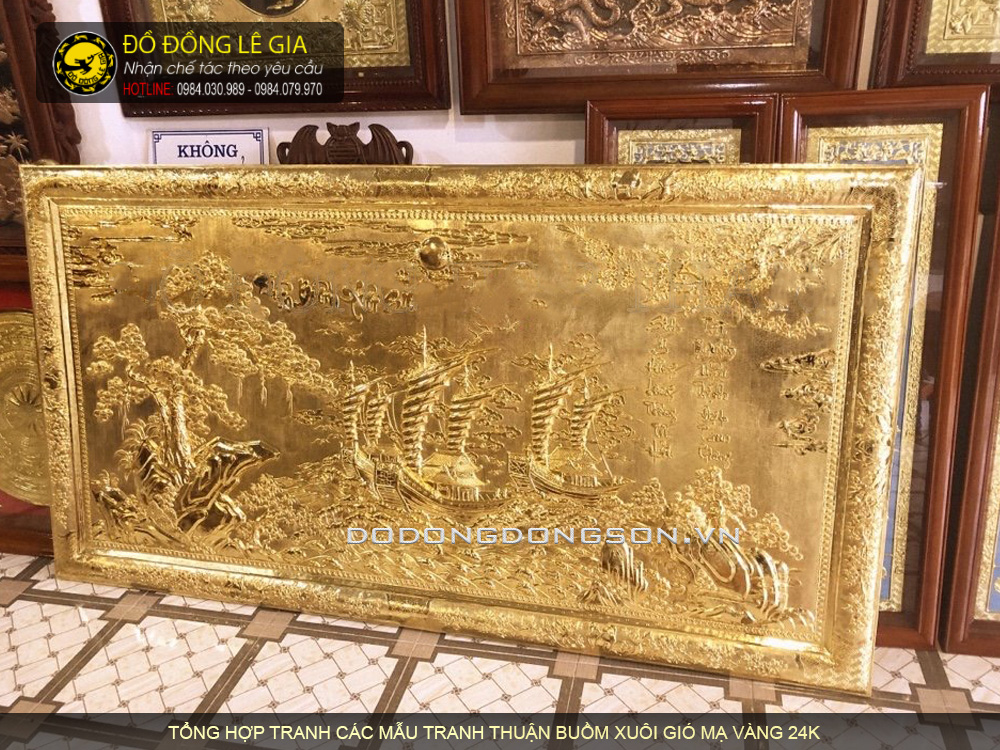 Tổng hợp các bức tranh Thuận buồm xuôi gió mạ vàng 24k đẹp nhất hiện nay