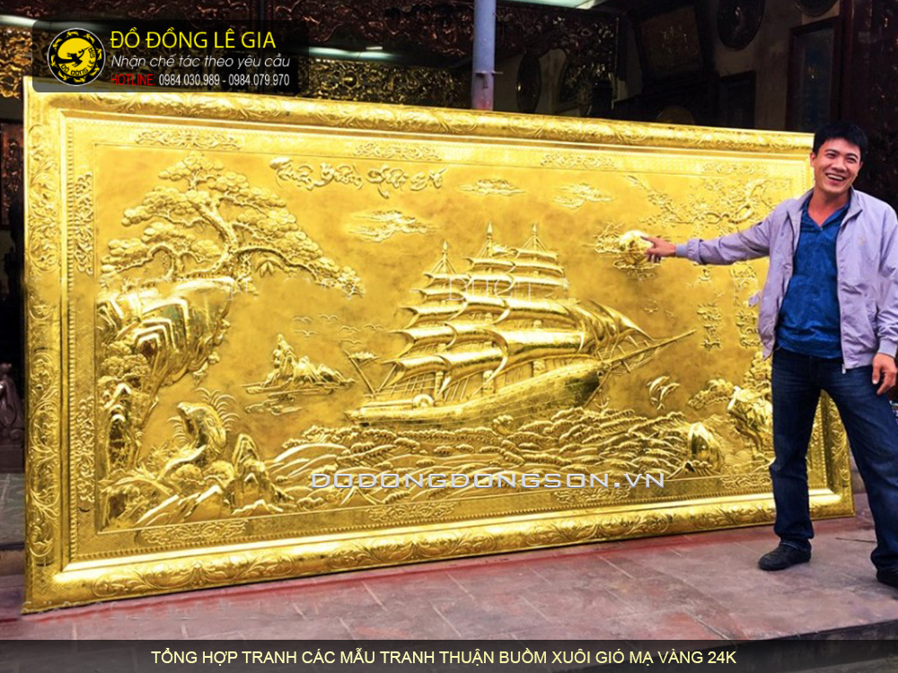 Tổng hợp các bức tranh Thuận buồm xuôi gió mạ vàng 24k đẹp nhất hiện nay