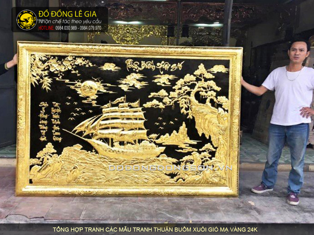 Tổng hợp các bức tranh Thuận buồm xuôi gió mạ vàng 24k đẹp nhất hiện nay