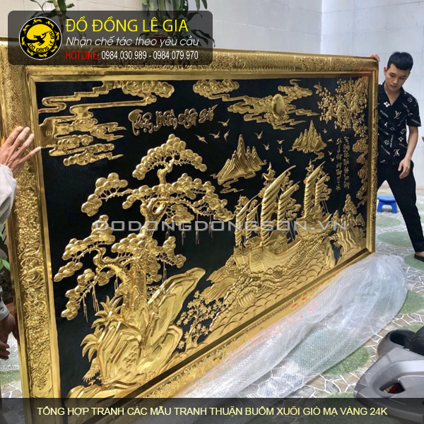 Tổng hợp các bức tranh Thuận buồm xuôi gió mạ vàng 24k đẹp nhất hiện nay
