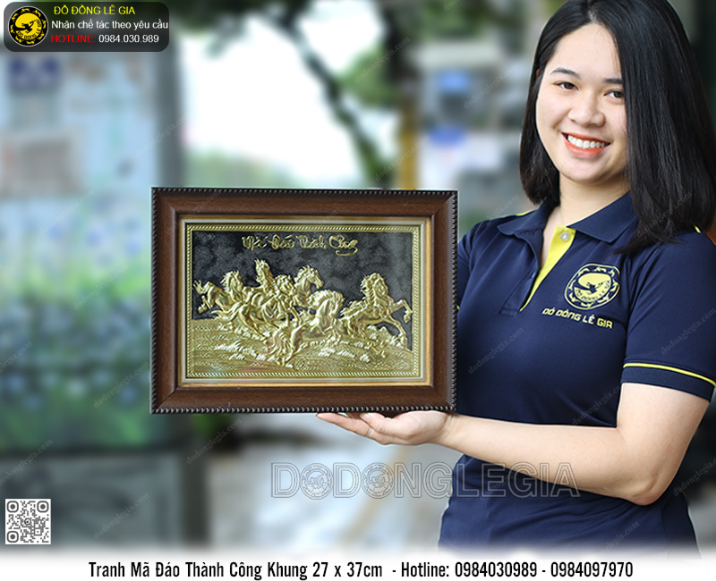 Tranh Mã Đáo Thành Công Bằng Đồng 27 x 37cm