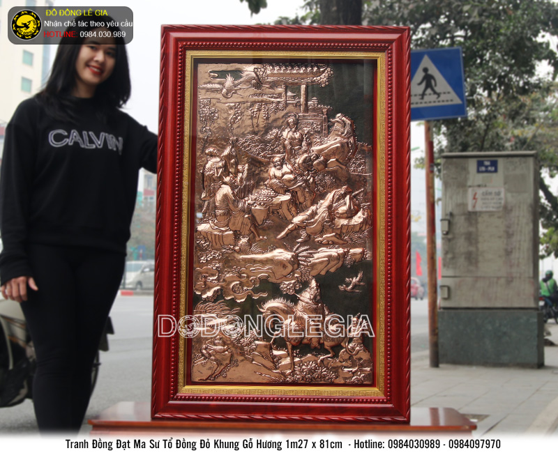 Tranh Bát Tiên bằng đồng 
