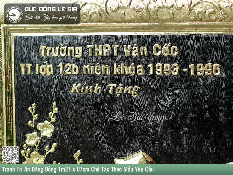 Tranh Trí Ân Bằng Đồng 1m27 x 87cm Chế Tác Theo Mẫu Yêu Cầu