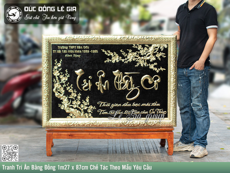 Tranh Trí Ân Bằng Đồng 1m27 x 87cm Chế Tác Theo Mẫu Yêu Cầu