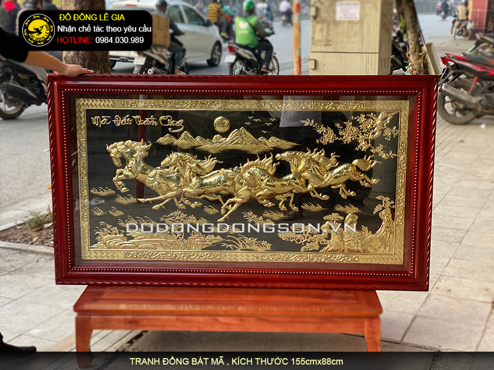 Tranh đồng bát mã 155cmx88cm