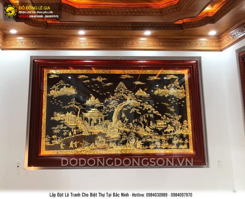 Lắp đặt tranh đồng cho biệt thự tại Bắc Ninh