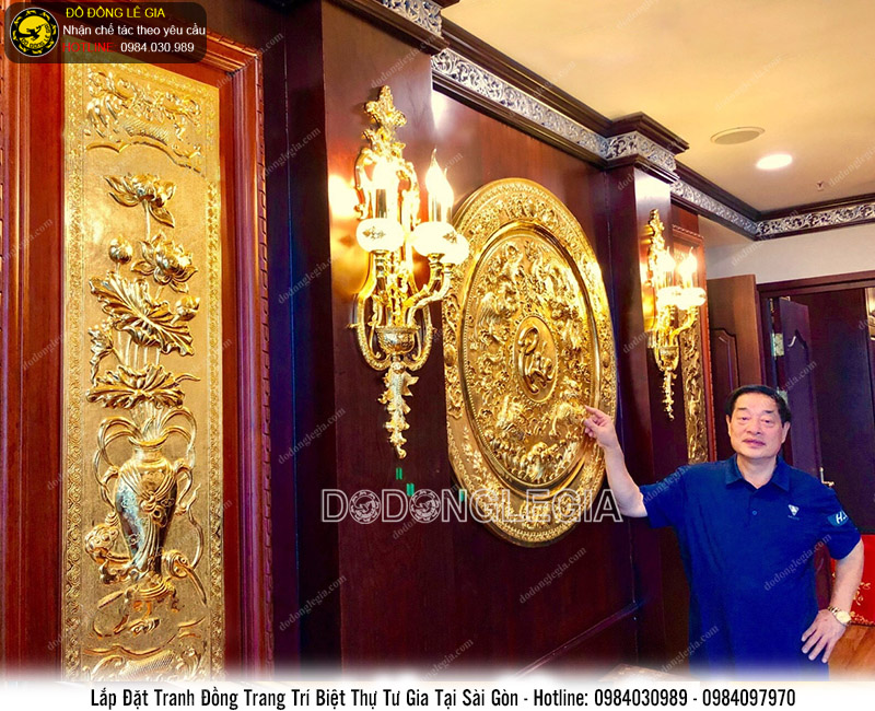 Dự án chế tác tranh đồng mạ vàng cho biệt thự tư gia tại Sài Gòn