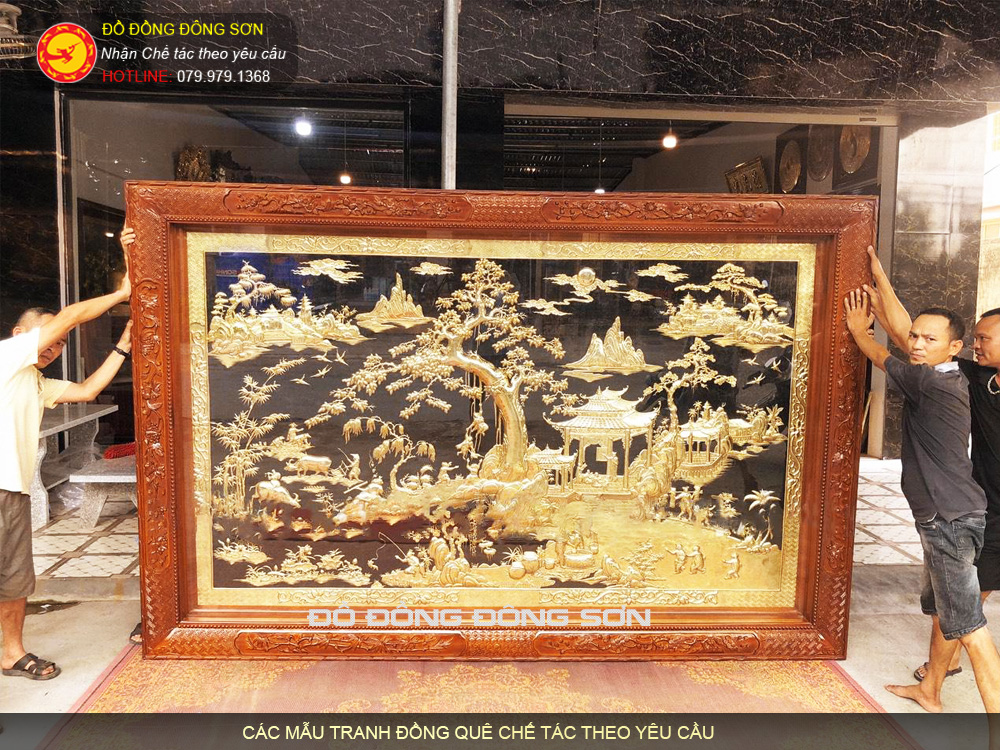 Báo giá các mẫu tranh Phong cảnh đồng quê bằng đồng phủ vàng 24k