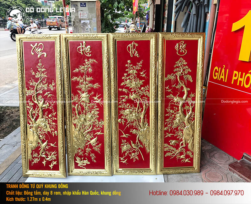 20 Mẫu Tranh Tứ Quý Tùng Cúc Trúc Mai Bằng Đồng Đẹp Nhất