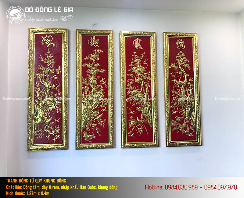 20 Mẫu Tranh Tứ Quý Tùng Cúc Trúc Mai Bằng Đồng Đẹp Nhất