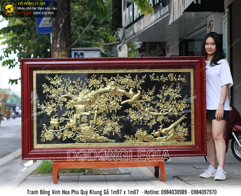 Tranh đồng Vinh Hoa Phú Quý 197x107cm