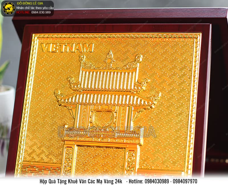 Hộp Quà Tặng Khuê Văn Các mạ vàng 24k