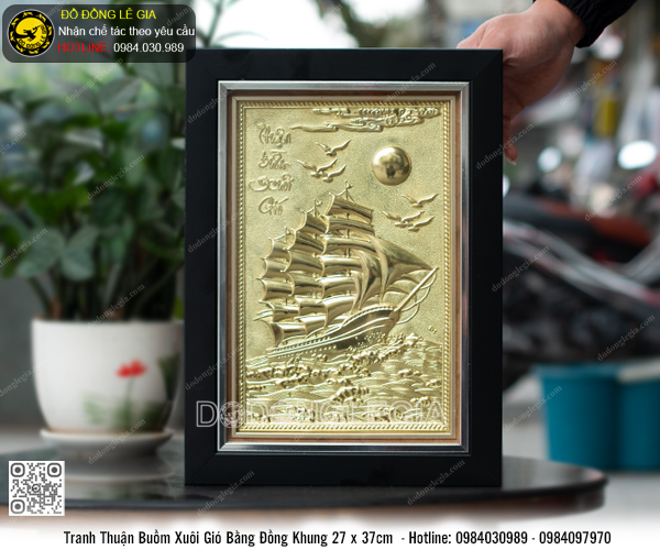 Tranh Thuận Buồm Xuôi Gió Khung Giả Gỗ 27 x 37cm