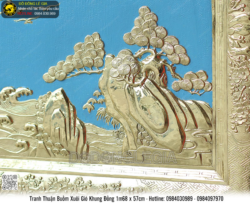 Tranh Thuận Buồm Xuôi Gió khung đồng 1m68 x 57cm