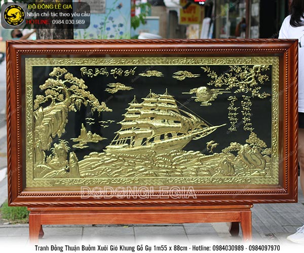 Tranh đồng Thuận buồm xuôi gió 155cmx88cm