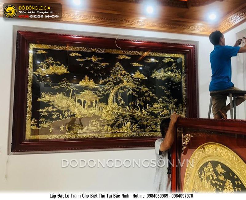 Lắp đặt tranh đồng cho biệt thự tại Bắc Ninh