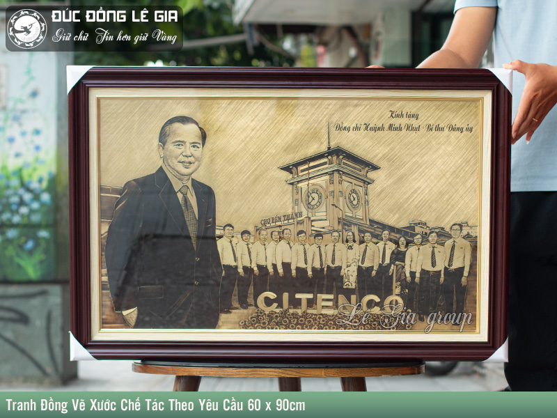 Tranh vẽ xước chế tác theo yêu cầu kích thước 60x90cm