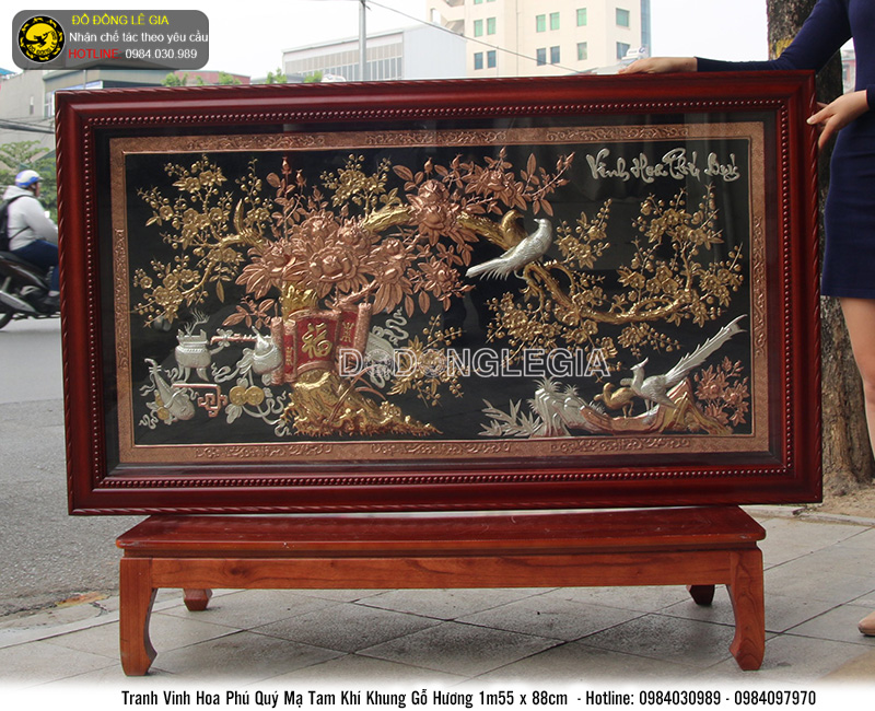 Tranh Vinh Hoa Phú Quý mạ tam khí 1m55