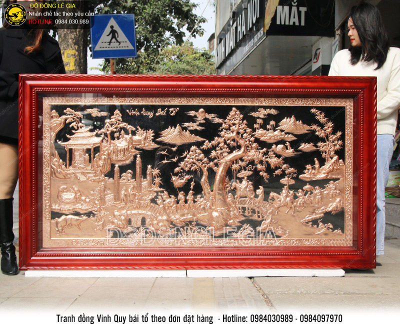 Tranh đồng Vinh Quy bái tổ theo đơn đặt hàng