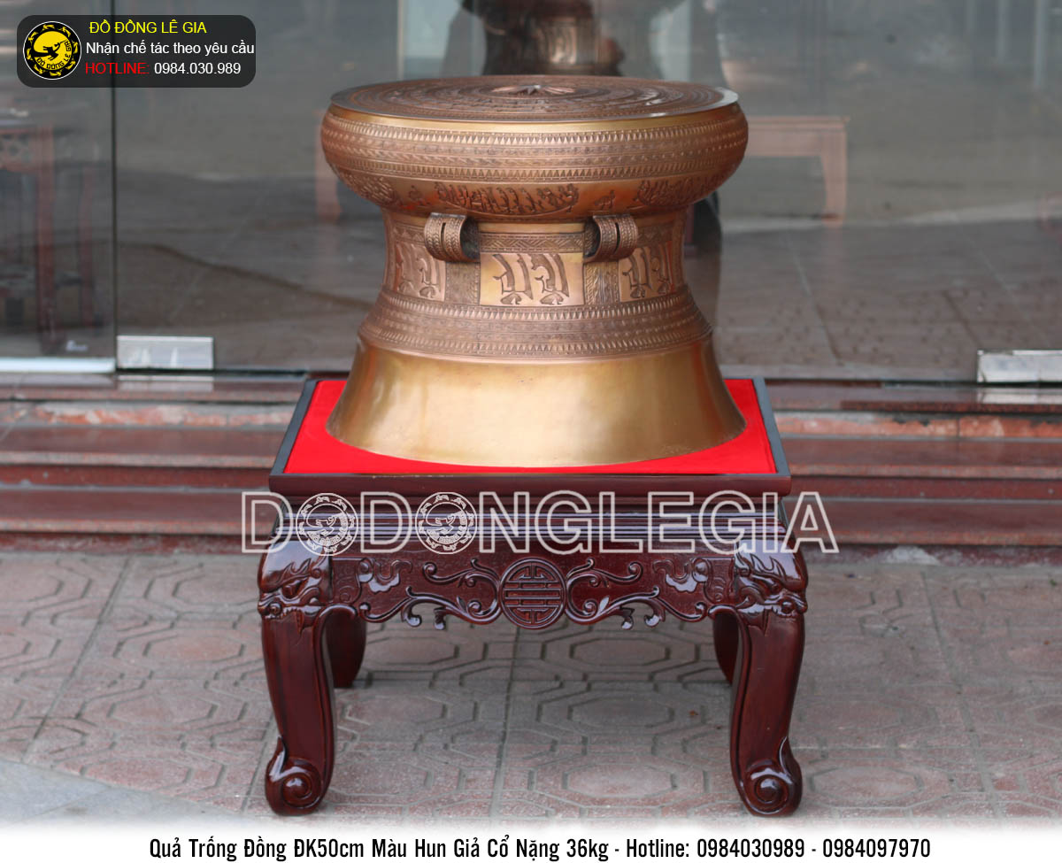 Đúc quả trống đường kính 50cm hoa văn chìm cho khách Hồ Chí Minh