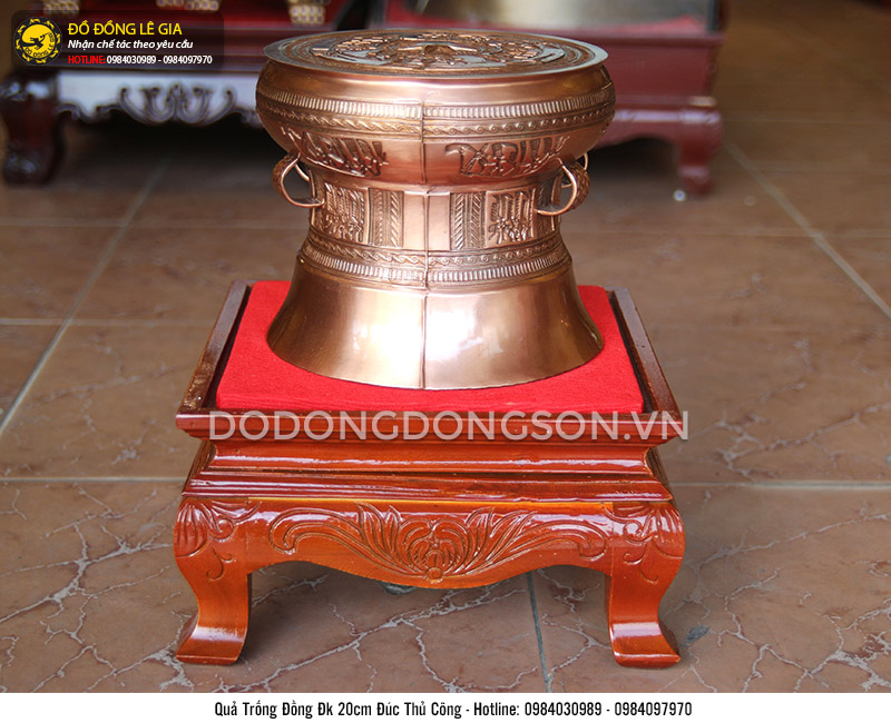 Quả trống đúc thủ công đường kính 20cm