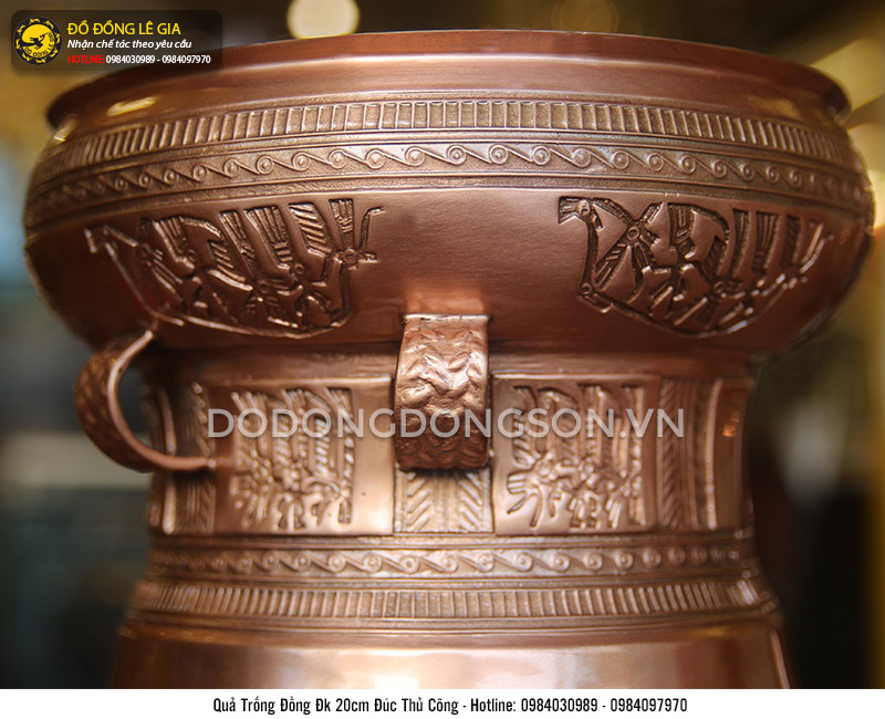 Quả trống đúc thủ công đường kính 20cm