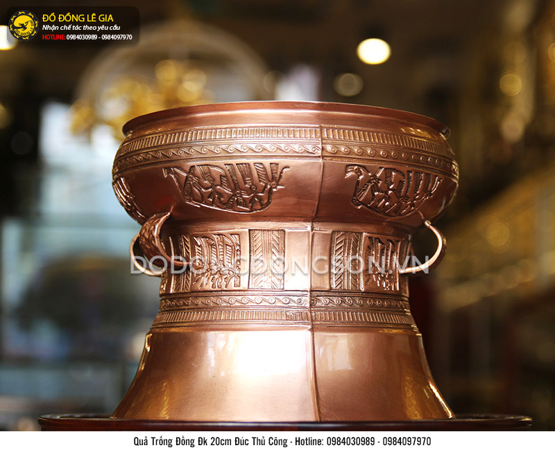 Quả trống đúc thủ công đường kính 20cm