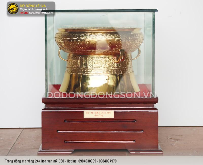 Trống đồng mạ vàng 24k