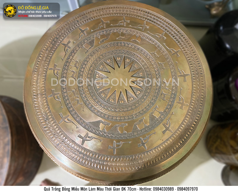 Trống đồng Miếu Môn đường kính 70cm