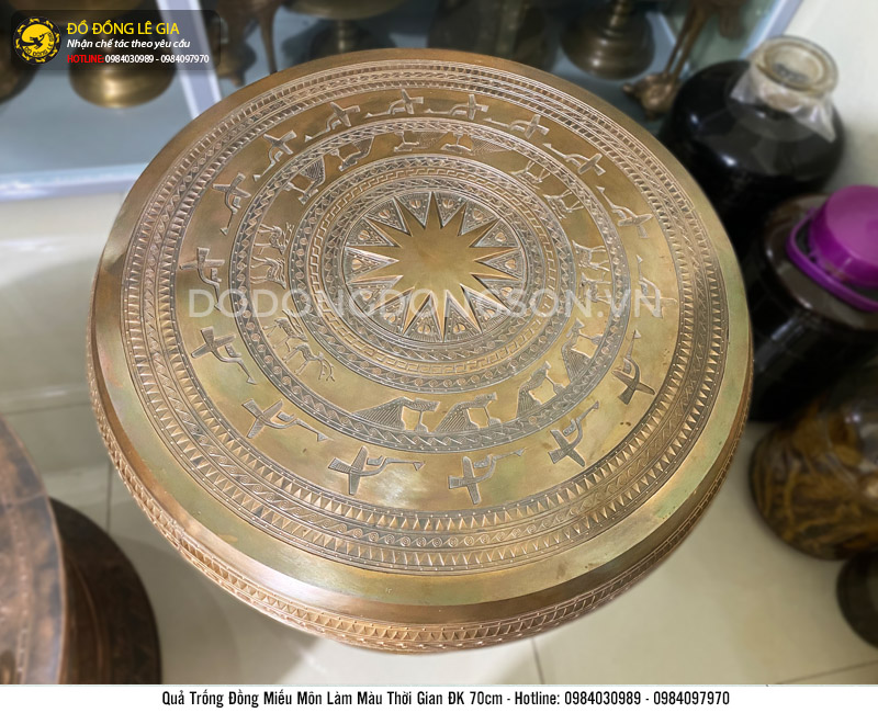 Trống đồng Miếu Môn đường kính 70cm