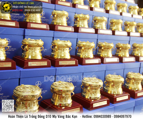 Lô trống đồng D10 mạ vàng Bắc Kạn