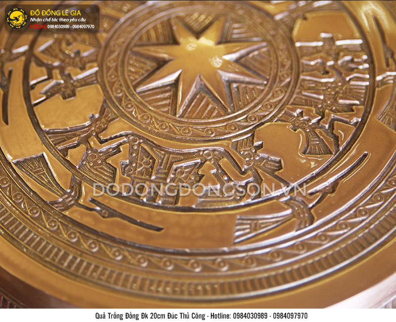 Quả trống đúc thủ công đường kính 20cm
