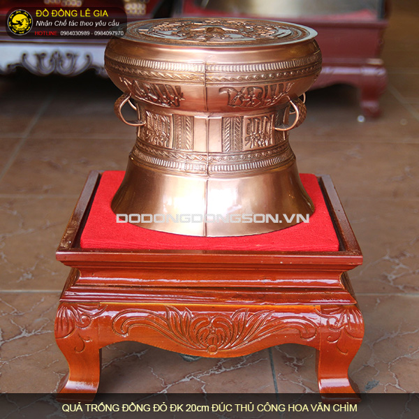 Quả trống đúc thủ công đường kính 20cm