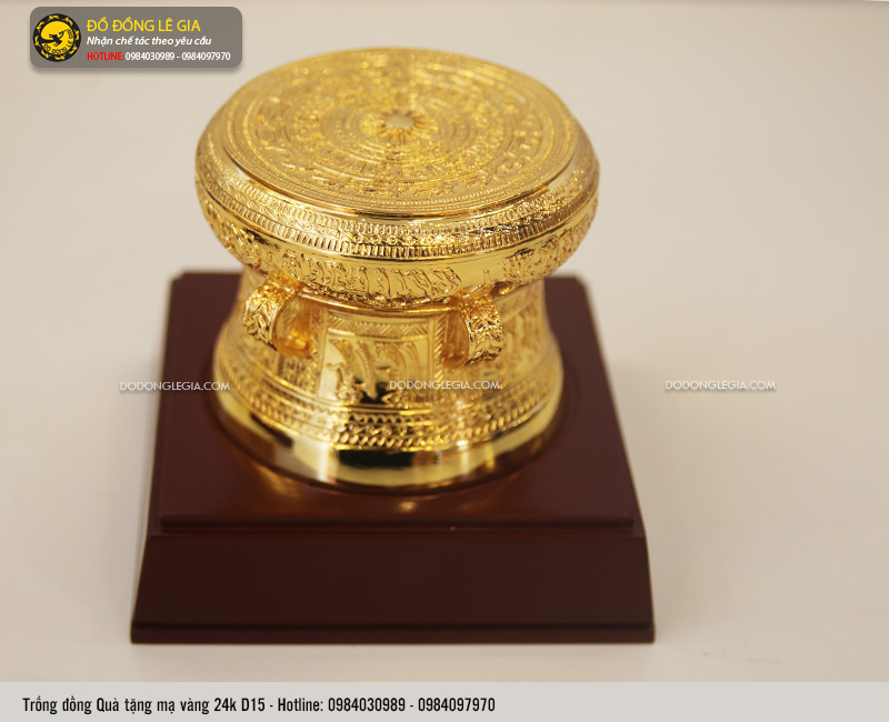 Trống đồng quà tặng mạ vàng 24k cao cấp các kích thước