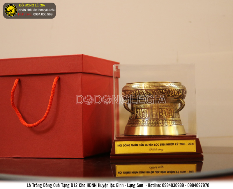 Sản xuất 100 quả trống đồng lưu niệm đường kính 12cm cho Huyện Lộc Bình