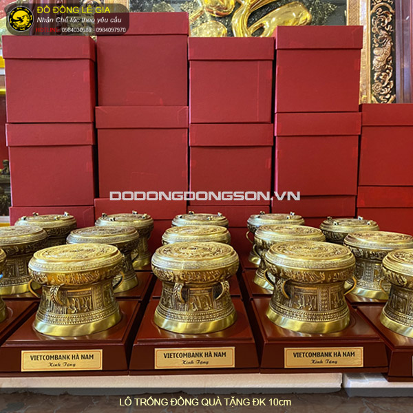 Sản xuất lô trống đồng quà tặng cho ngân hàng Vietcombank Hà Nam