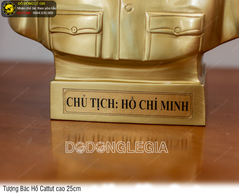 Tượng Bác Hồ bằng đồng cattut cao 25cm