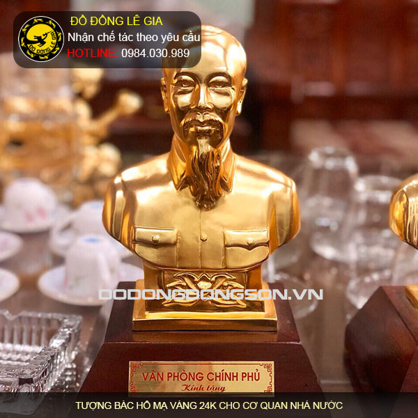 Tượng bác hồ quà tặng bằng đồng mạ vàng 24k cho cơ quan nhà nước