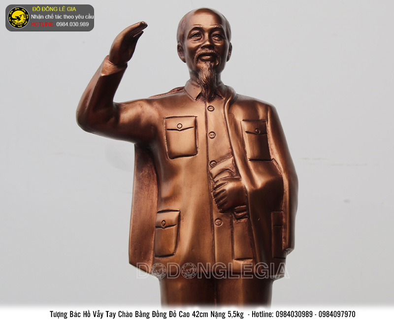 Tượng Bác Hồ Vẫy Tay Chào Cao 42cm