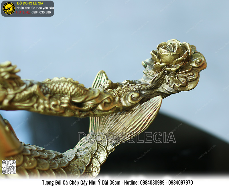 Tượng Đôi Cá Chép Gậy Như Y Dài 36cm