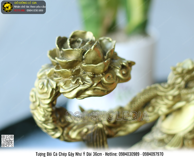 Tượng Đôi Cá Chép Gậy Như Y Dài 36cm