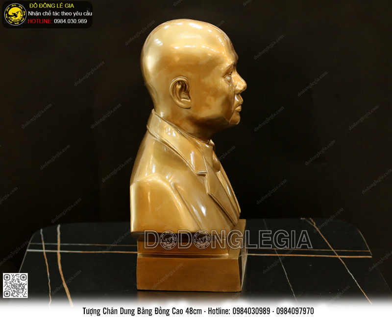 Tượng Chân Dung Bằng Đồng Cao 48cm