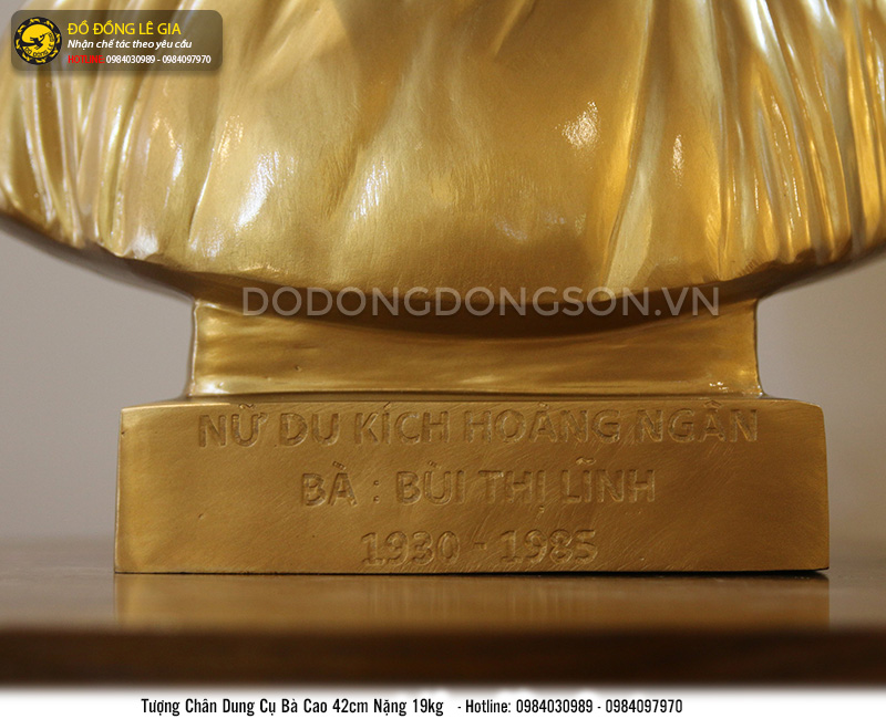 Tượng chân dung cụ bà bằng đồng đỏ cao 42 cm-03
