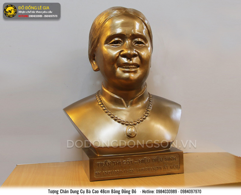 Đúc Tượng chân dung cụ bà bằng đồng đỏ cao 48cm cho anh Mậu - Hà Nội-04