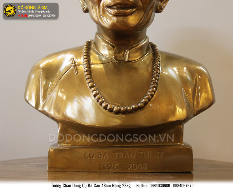 Tượng chân dung bằng đồng đỏ cao 48 cm-06