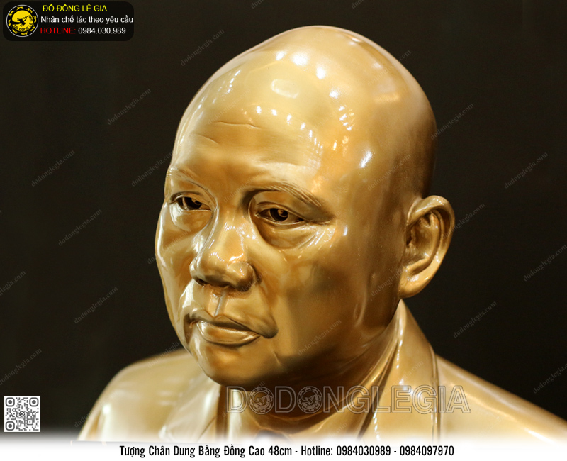 Tượng Chân Dung Bằng Đồng Cao 48cm