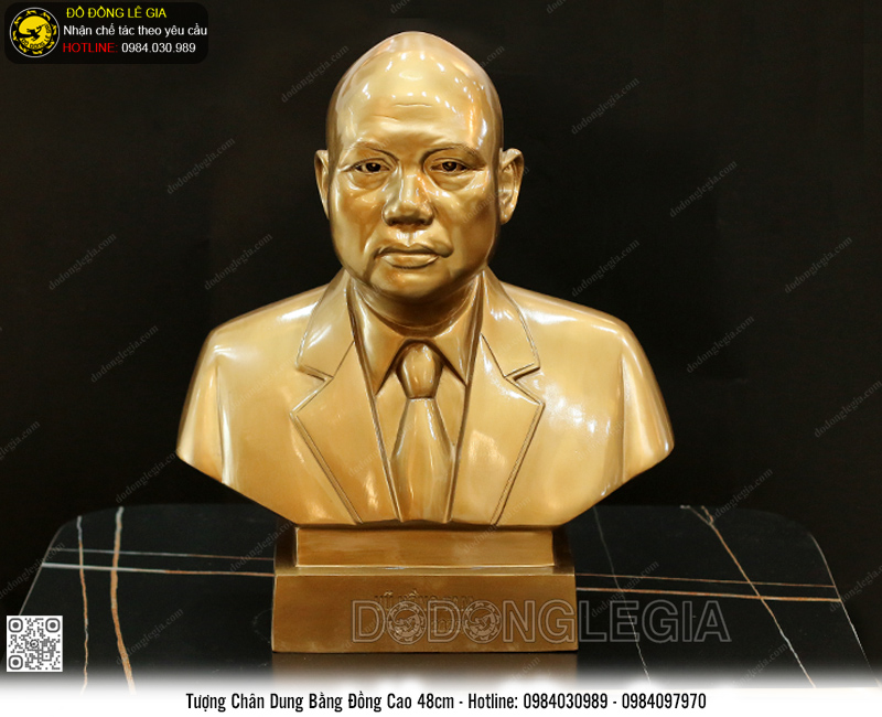 Tượng Chân Dung Bằng Đồng Cao 48cm
